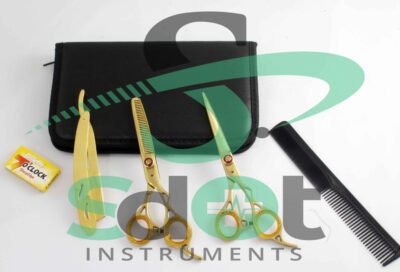 Pro Hairdressing Scissors, Gold Barber Hair Cutting Scissor Shaving Razor SdOt Instruments