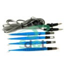 4 X BIPOLAR Forceps 2 STR & 2CVD 22cm Tip 1mm & 3 MTR Cable Electro Surgery CE