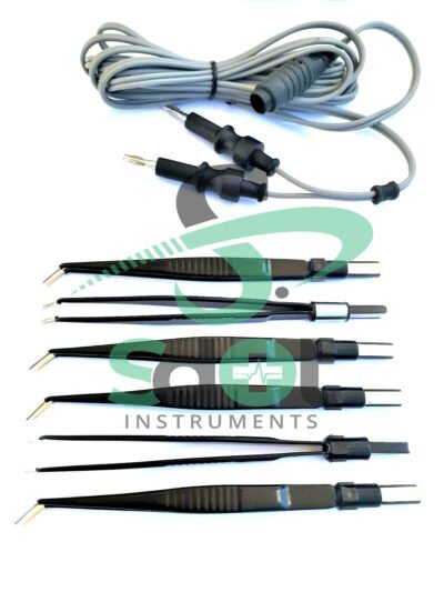 6 X Bipolar Forceps Straight 12CM & 3 MTR Cable Veterinary instruments CE