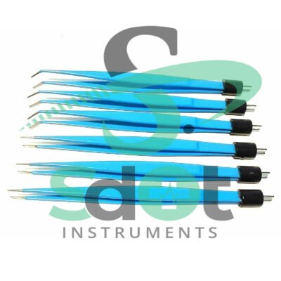 6 X Bipolar American Forceps 18cm Tip 1mm 3 X STR & 3 X CVD Electro Surgery CE