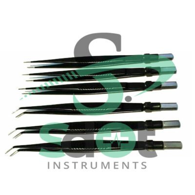 6 X Bipolar European Forceps 22cm 3 STR & 3 CVD - Tip 1mm Electro Surgery CE