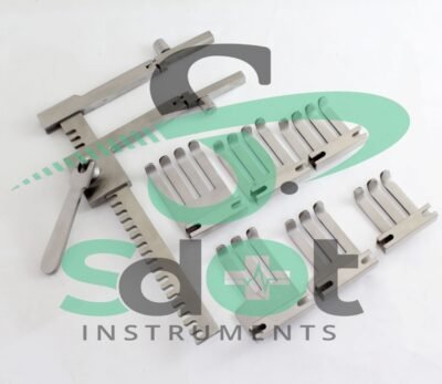 French Model Surgical Laminectomy Retractor Set with Hinged Arms & Six Blades