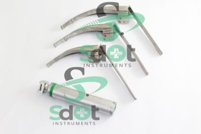 Mccoy Flexi-Tip Fiberoptic Led Laryngoscope Medium Handle Blade Size 2&3&4 By SdOt Instruments