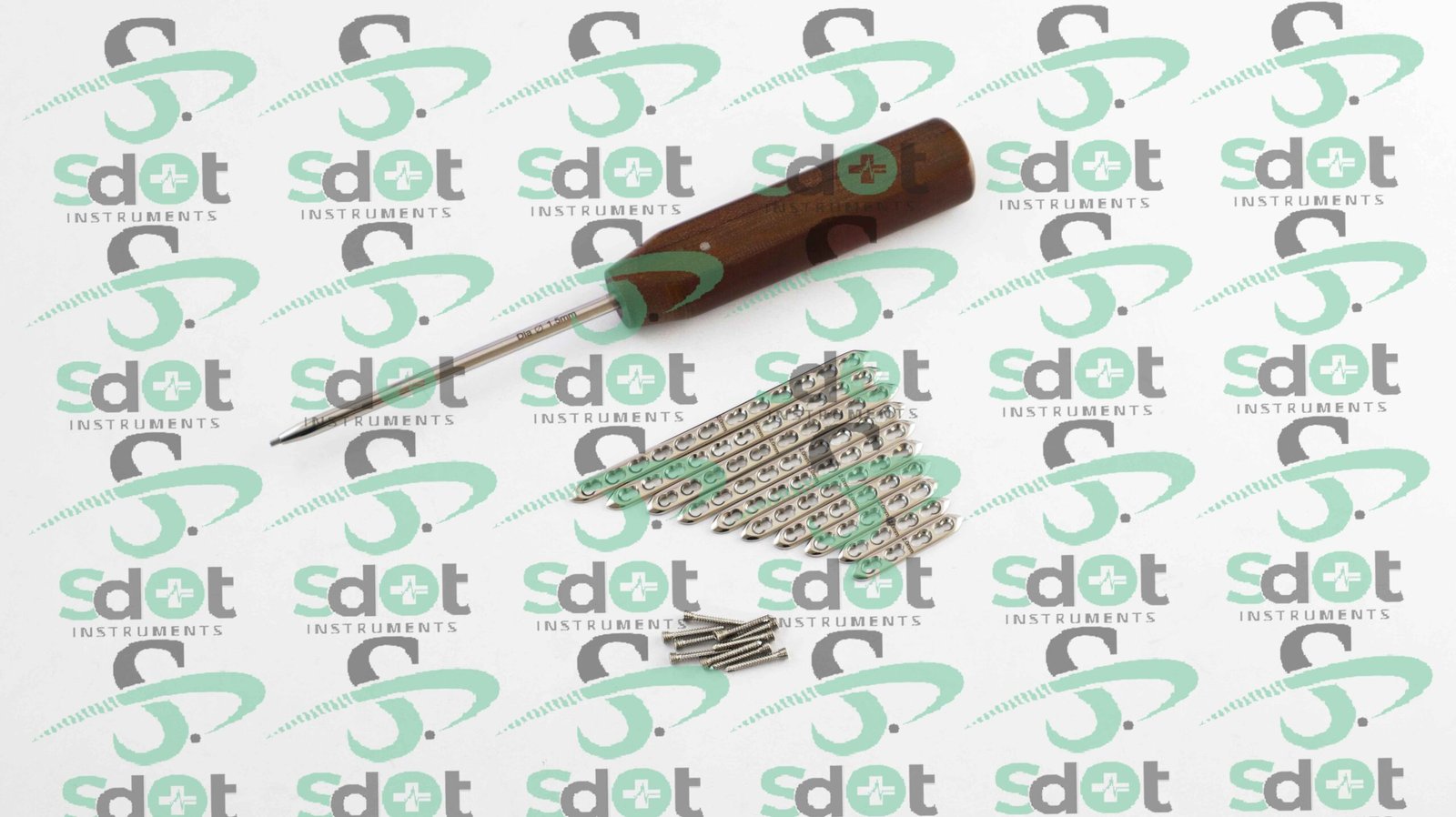 2.0mm Locking Compression Plate (LCP) & Locking Screws Set + 1 PC of Hex Screw Driver 101 Pcs Ortho/Vet Implants SdOt Instruments - Image 4