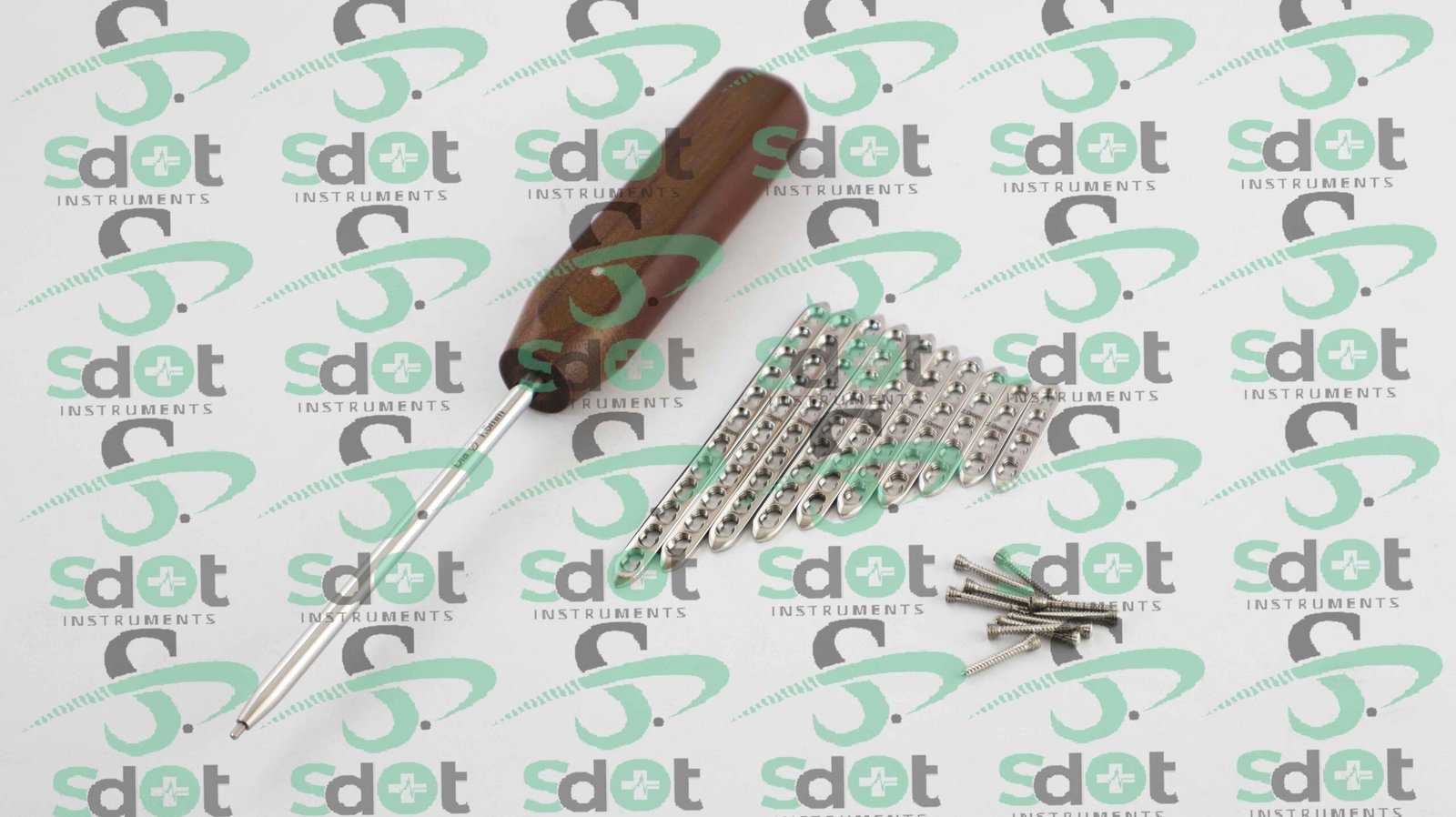 2.0mm Locking Compression Plate (LCP) & Locking Screws Set + 1 PC of Hex Screw Driver 101 Pcs Ortho/Vet Implants SdOt Instruments - Image 2