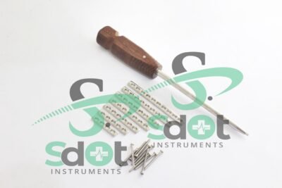 2.4mm LC-DCP Plates & Cortical Screws Set + 1 PC of Hex Screws Driver 109 Pcs Ortho/Vet Implants  by SdOt Instruments