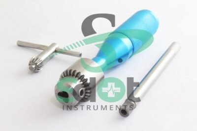 Hand Drill silver & blue 1 PCs 16 cm orthopedics Instruments by SdOt Instruments