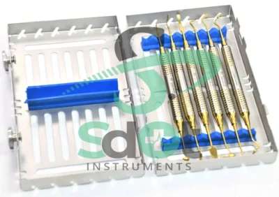 Dental Composite Filling Instrument GOLD Restorative Kit German with Cassettes By SdOt Instruments