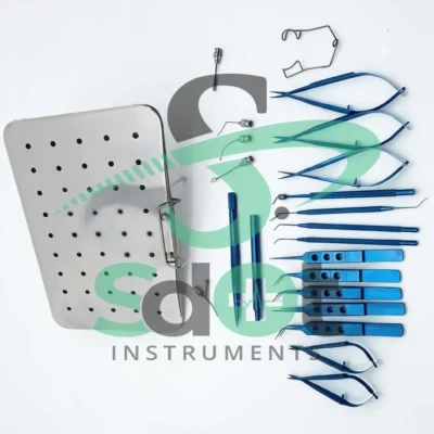 Eye Cataract Titanium Set 21 PCS Ophthalmic Surgical Instruments Set With Box By SdOt Instruments