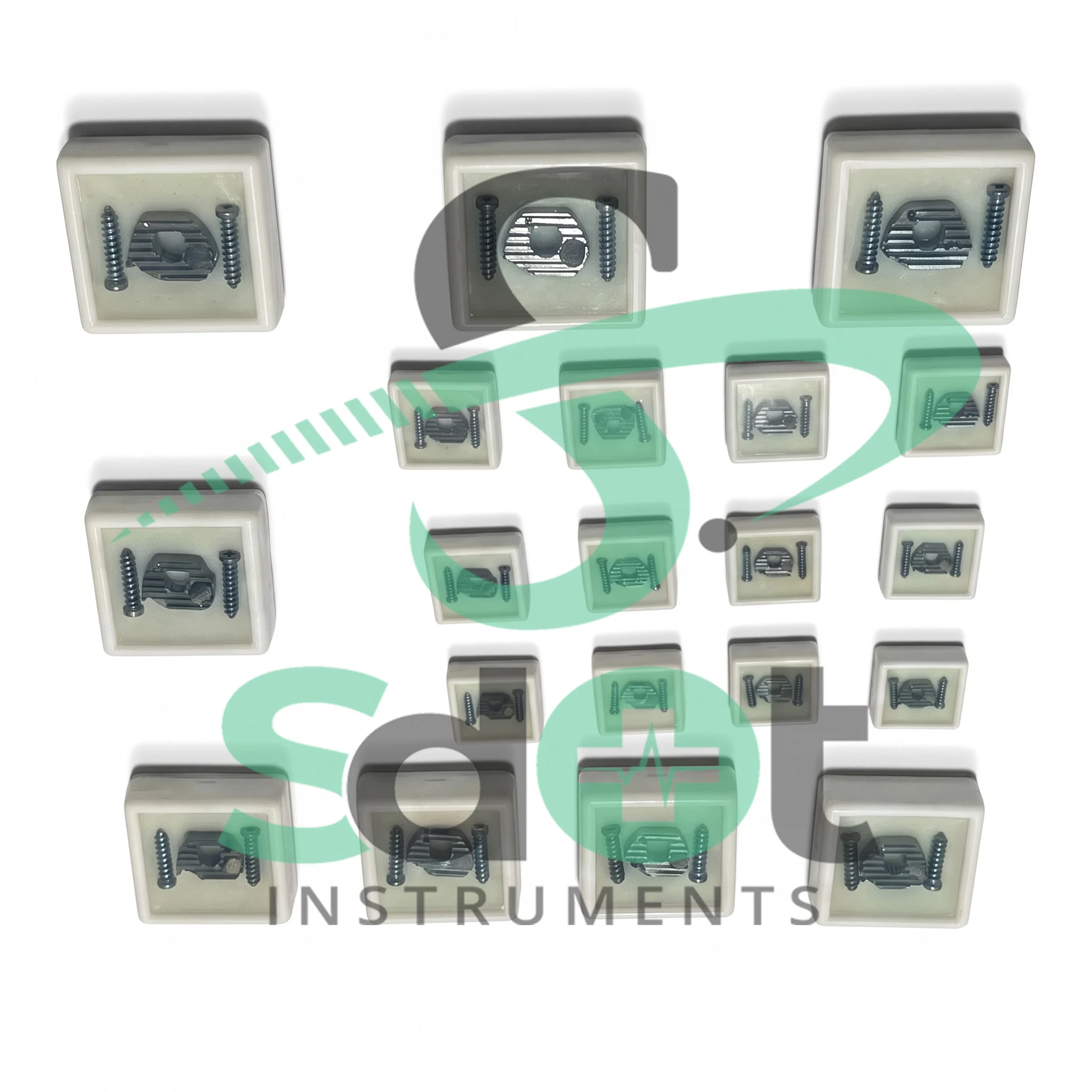 30 Cervical Cages for Spine Disk Spacer (Titanium Metal) with 80 Screws By SdOt Instruments