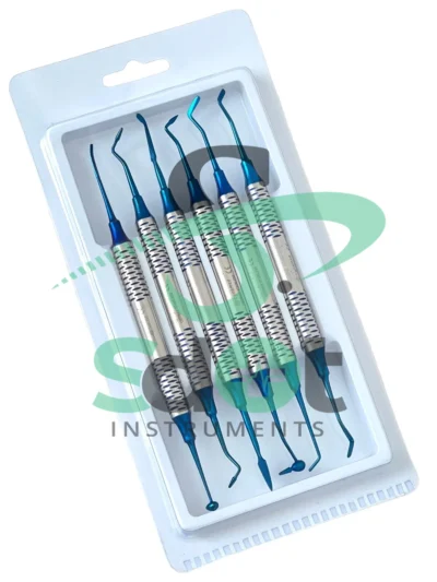 German Dental Composite Filling Instrument Blue Titanium Coated Restorative Kit By SdOt Instruments