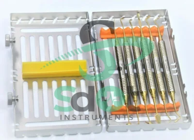 German Dental Composite Filling Instrument Gold Restorative Kit with Cassettes Kit By SdOt Instruments