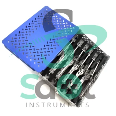 Cervical Bayonet Style Curettes With Aluminum Box 13 PCs Set Neurosurgery By SdOt Instruments