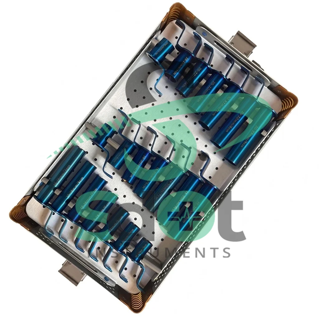 Cervical Bayonet Style Curettes with Aluminum Box 13 PCs Set Neurosurgery Instar By SdOt Instruments - Image 5
