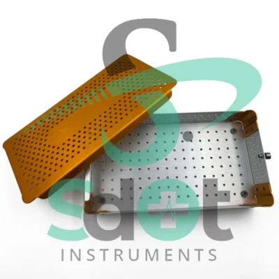 Aluminum Surgical Sterilization Tray Box 245 x 150 x 50 Gold Coated By Ziarat Products