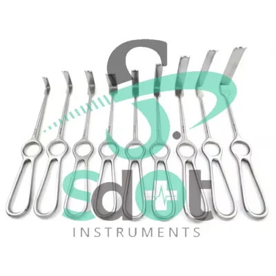 SET OF 9 RETRACTOR KOCHER LANGENBECK WOUND RETRACTORS 21 CM BLUNT PRONG SURGERY By SdOt Instruments