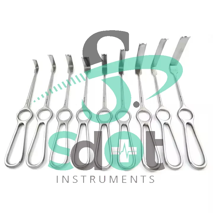 SET OF 9 RETRACTOR KOCHER LANGENBECK WOUND RETRACTORS 21 CM BLUNT PRONG SURGERY By SdOt Instruments