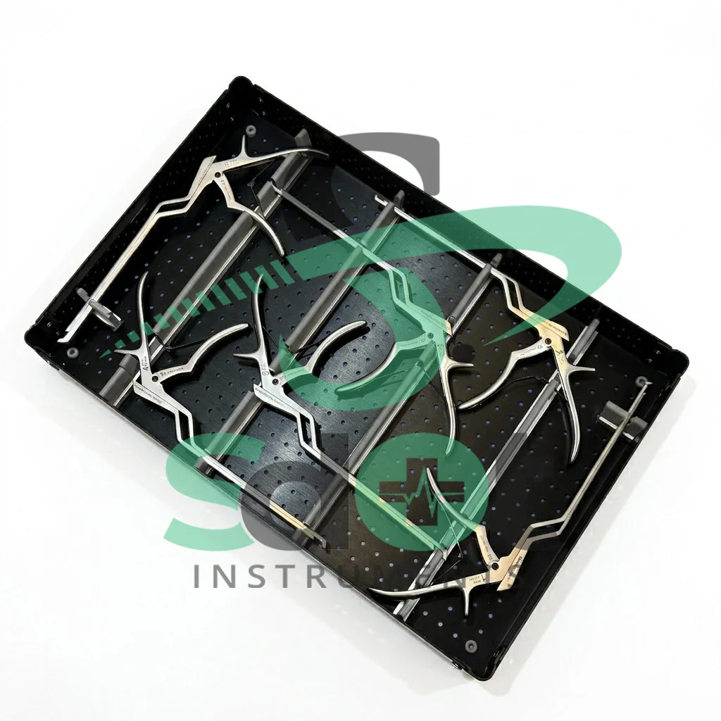Kerrison Rongeur Bayonet Set of 6 PCs with Sterilization Box Spine Surgery Instar By SdOt Instruments - Image 4