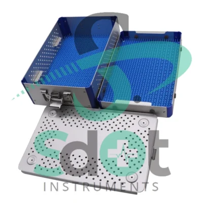 Autoclave Sterilization Tray Case Box with Silicone Pad for Surgical Instruments By SdOt Instruments