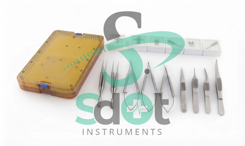 Micro Surgery Instruments Set, Micro Needle Holder, Scissors, Clamps 18 PCs Set By SdOt Instruments